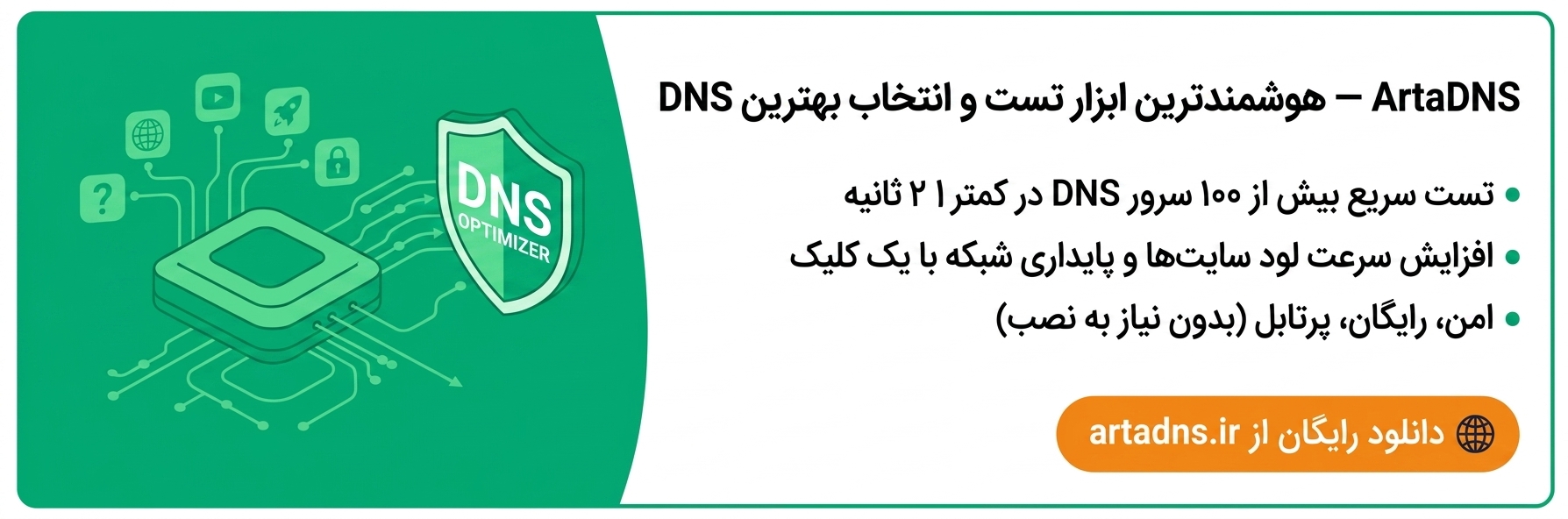 Artadns چیست؟ ⚡ | معرفی نرمافزار هوشمند تست و انتخاب بهترین Dns 1 Artadns چیست؟ ⚡ | معرفی نرمافزار هوشمند تست و انتخاب بهترین Dns